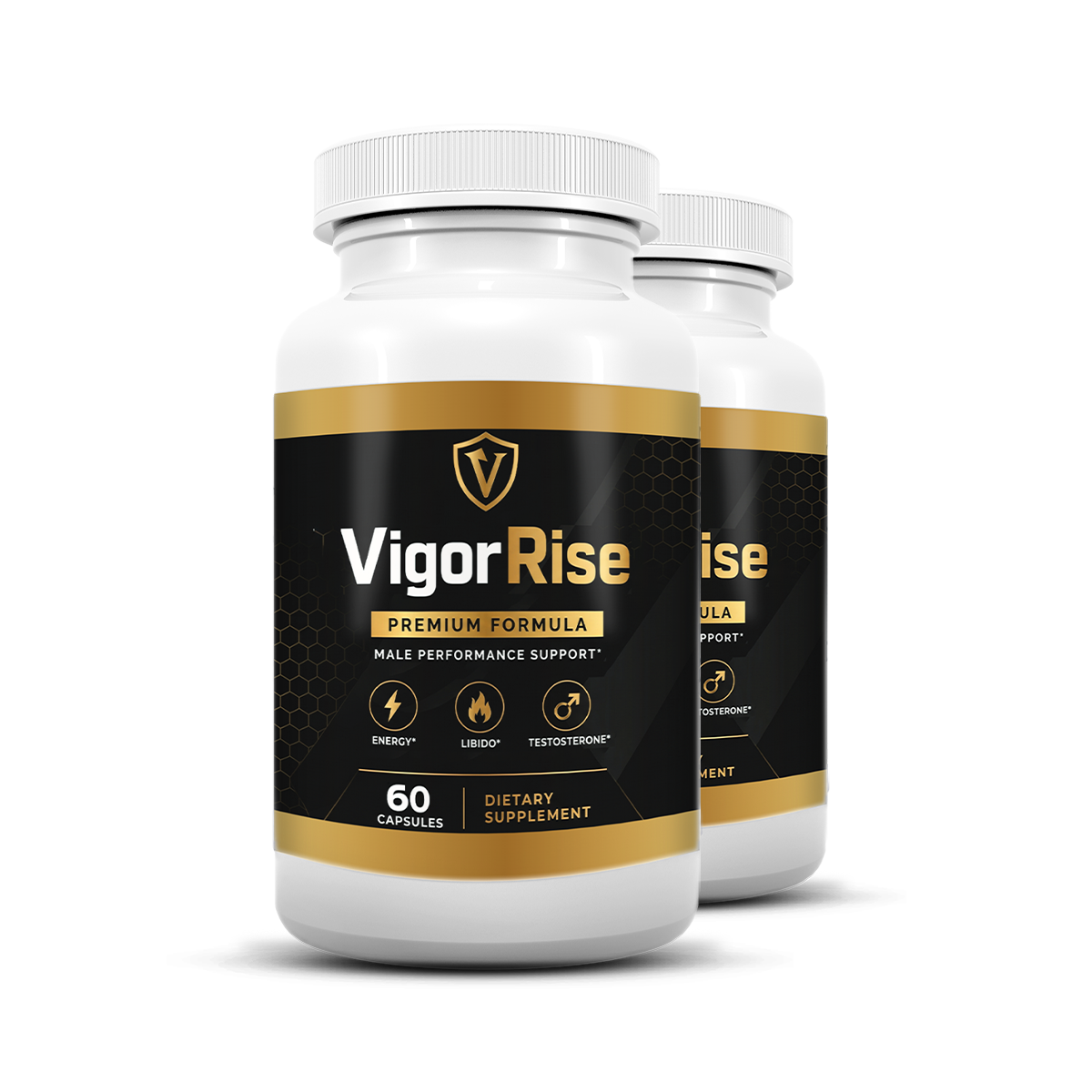 VigorRise premium male wellness bottle — 60 capsules